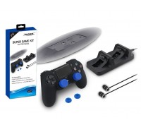 Для PS4 (б/у): Набор аксессуаров DOBE Super Game Kit 6в1 для PS4 Slim/Pro *diskont (б/у)