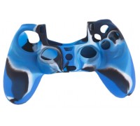 Для PS4 (б/у): Силиконовый чехол для геймпада Sony DualShock 4 (синий камуфляж) *diskont (б/у)