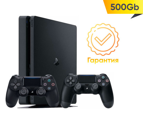 Sony PlayStation 4 Slim (500GB) + 2-й геймпад *dis...