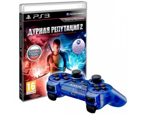 Игра PS3 (б/у): Дурная репутация 2 (inFamous 2) (Platinum) Русская Версия + Контроллер DualShock 3 Синий (Cosmic Blue)  *diskont (б/у)