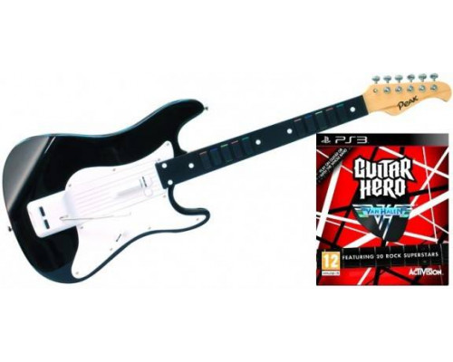 Игра PS3 (б/у): Guitar Hero: Van Halen + Деревянная полноразмерная гитара Guitar Wood  *diskont (б/у)