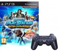 Игра PS3 (б/у): Комплект «Звезды PlayStation: Битва сильнейших Русская версия + Контроллер (Dualshock Wireless Black: SCEE)  *diskont (б/у)