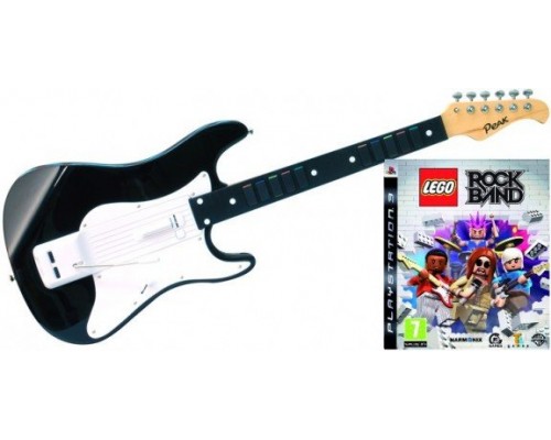 Игра PS3 (б/у): LEGO Rock Band + Деревянная полноразмерная гитара Guitar Wood  *diskont (б/у)
