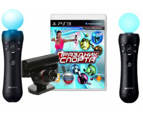 Игра PS3 (б/у): Праздник Спорта (Sports Champions) Русская Версия + Контроллер движений PlayStation Move 2 шт + Камера PlayStation Eye (PS3 *diskont (б/у)