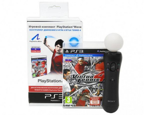 Игра PS3 (б/у): Virtua Tennis 4 + Контроллер движений PlayStation Move  *diskont (б/у)