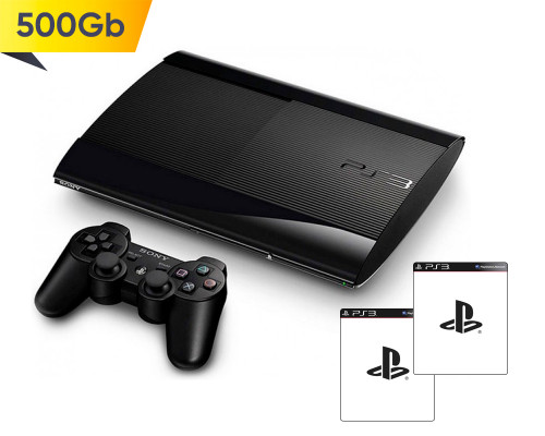 PlayStation 3 Super Slim 500Gb + 2 игры на выбор *diskont (б/у)