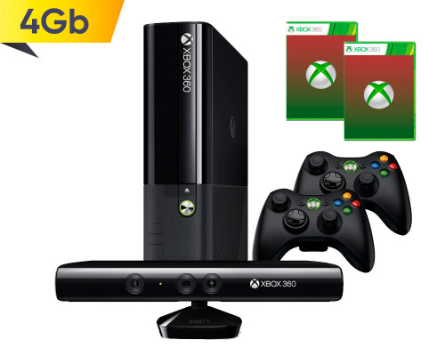 Xbox 360 E 4Gb + 2-й геймпад + KINE...