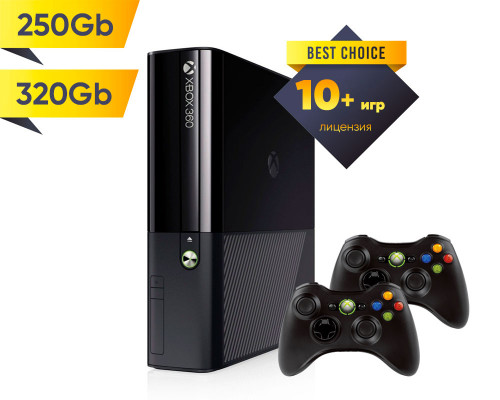Xbox 360 E 250Gb-320Gb+ 2-й геймпад + 10 игр *diskont (б/у)
