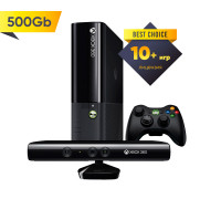 Xbox 360 E 500Gb + KINECT + 10 игр