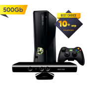 Xbox 360 Slim 500Gb + KINECT + 10 игр