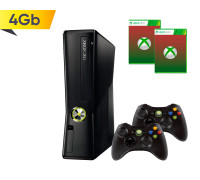 Xbox 360 Slim 4Gb + 2-й геймпад + 2 игры на выбор