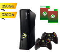 Xbox 360 Slim 250Gb-320Gb + 2-й геймпад + 2 игры на выбор