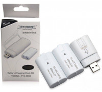 Для XboxOne (б/у):2 аккумулятора DOBE 400mAh для геймпадов XBOX One S/X + зарядный USB-адаптер (белый) *diskont (б/у)