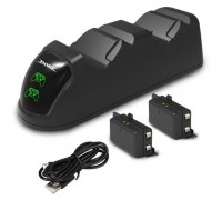 Для XboxOne (б/у):Зарядная станция Dobe с индикаторами заряда + 2 аккумулятора для геймпадов XBOX One S/X *diskont (б/у)